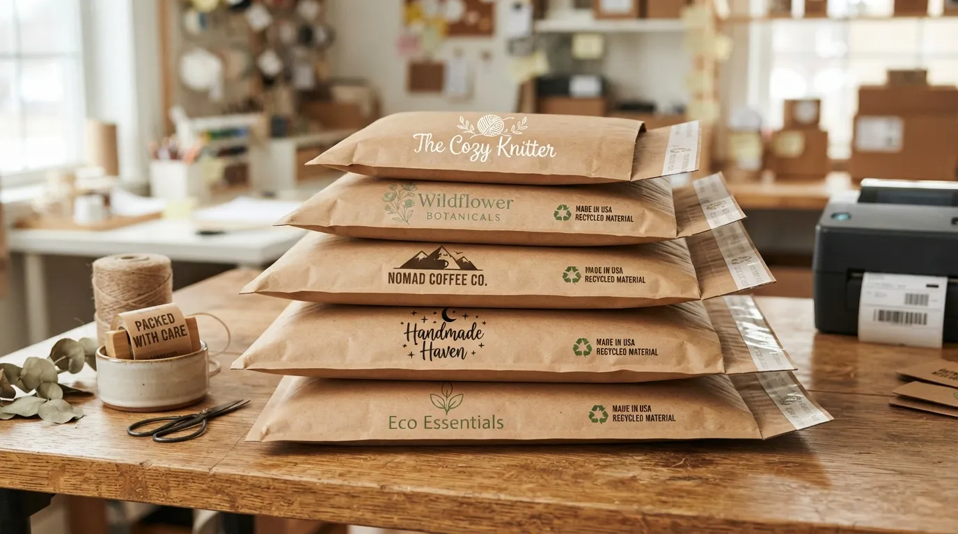 custom Kraft bubble mailers