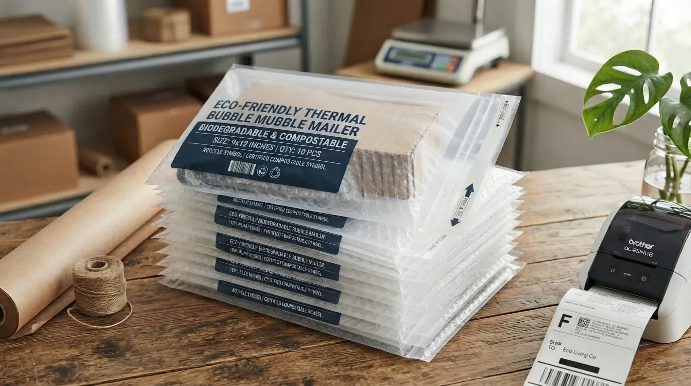 custom printed biodegradable bubble mailers