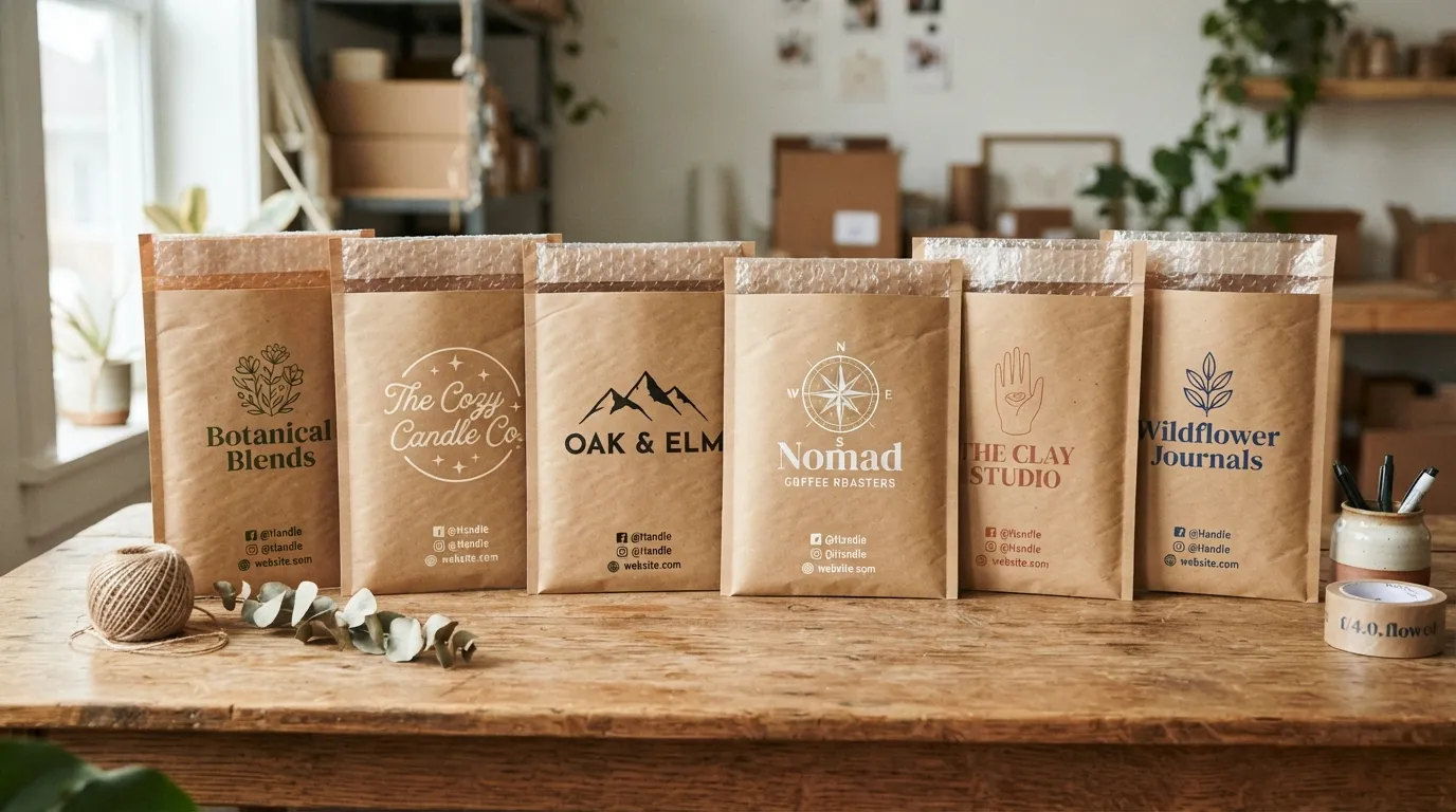 custom printed kraft bubble mailers